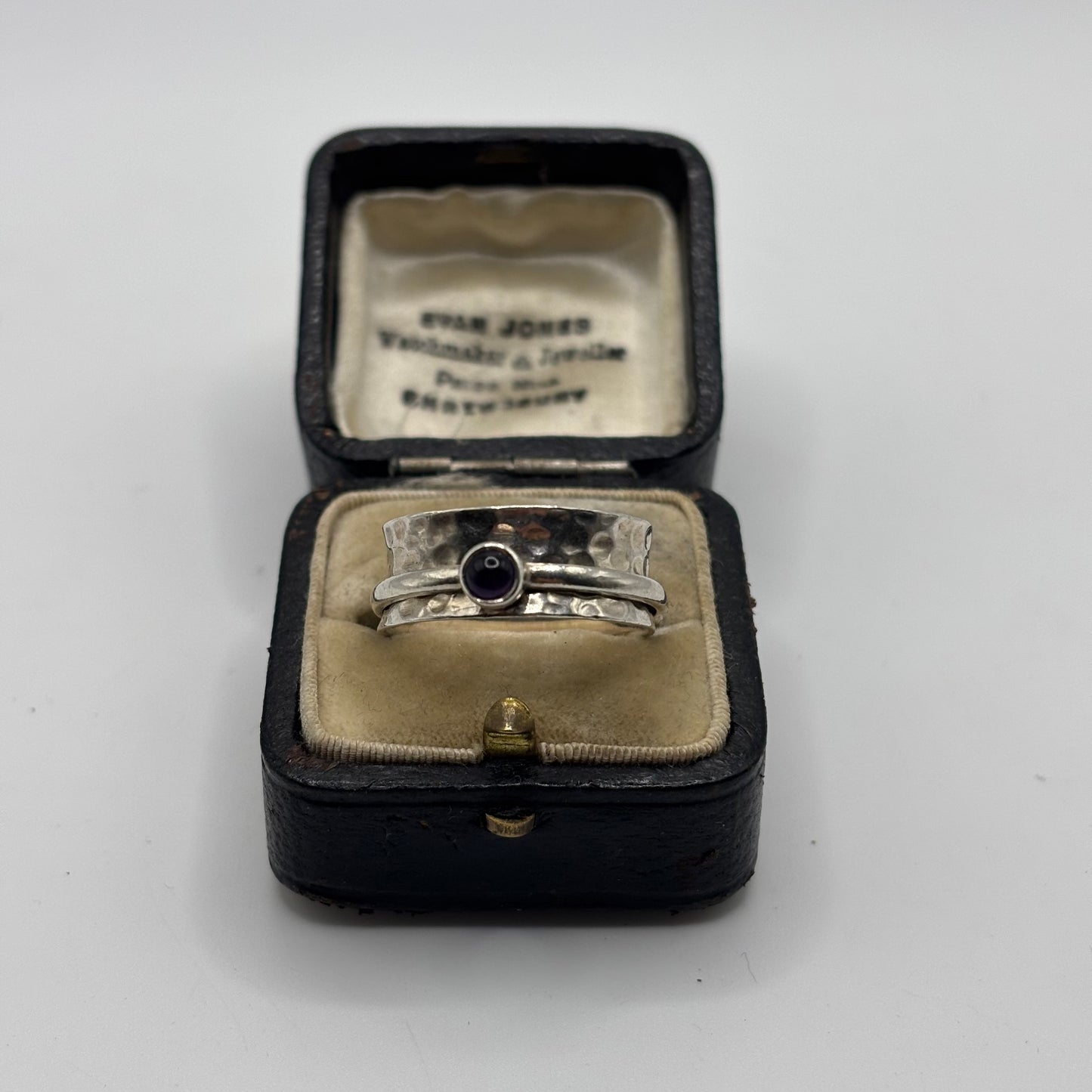 Silver Amethyst Spinner Ring (R)