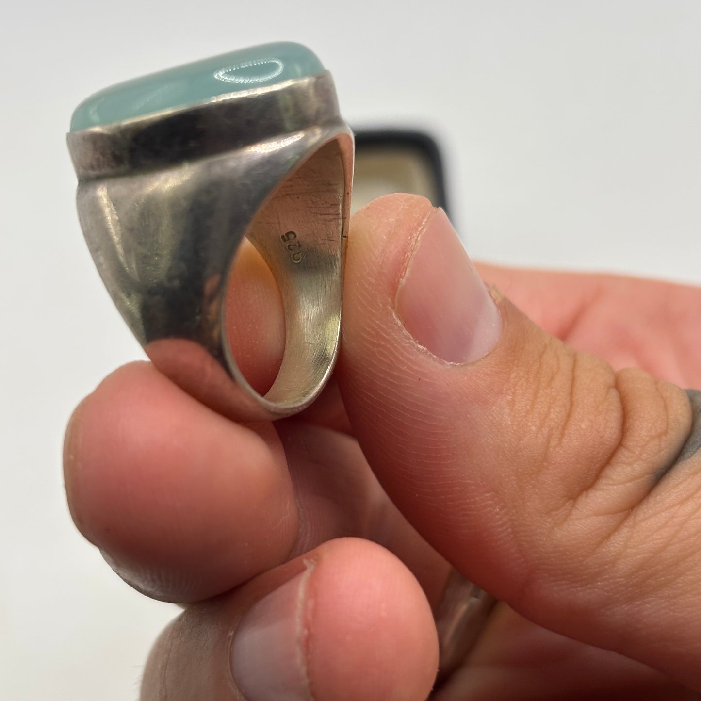 Silver Heavy Chalcedony Ring (R)