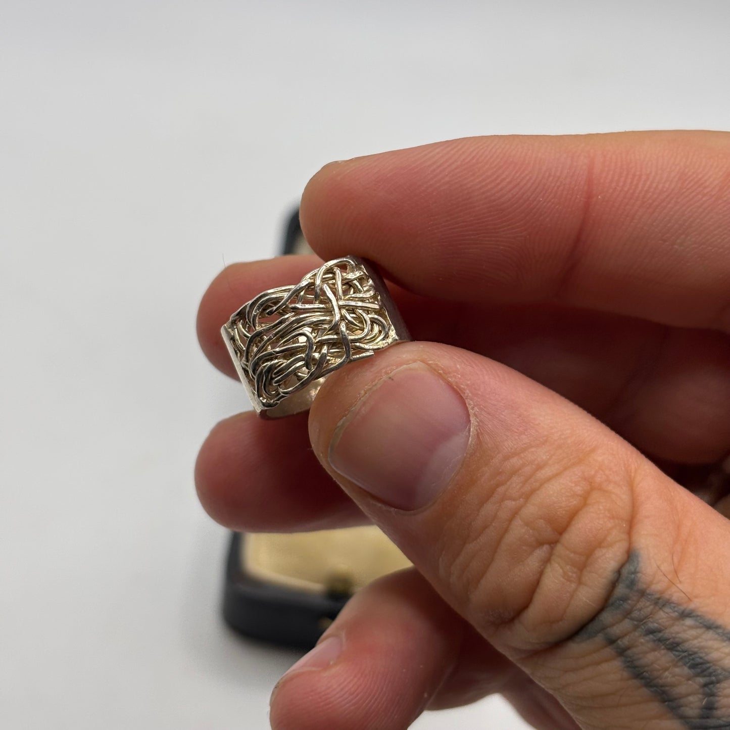 Silver Abstract Band Ring