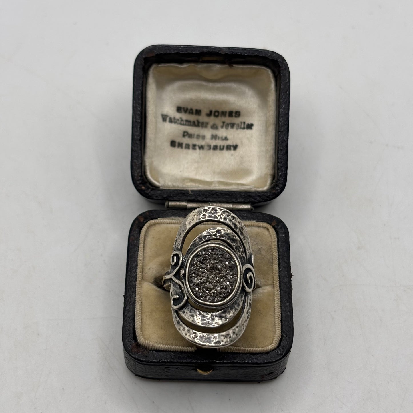 Silver Paz Drusy Quartz Ring (N)