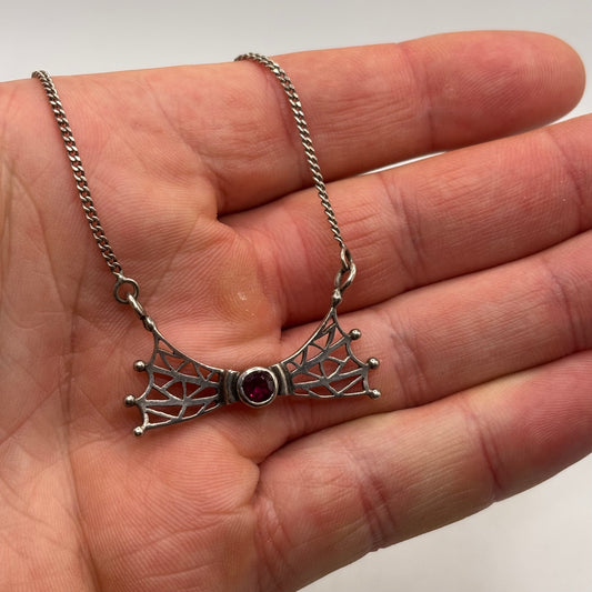 Silver 18” Garnet Necklace