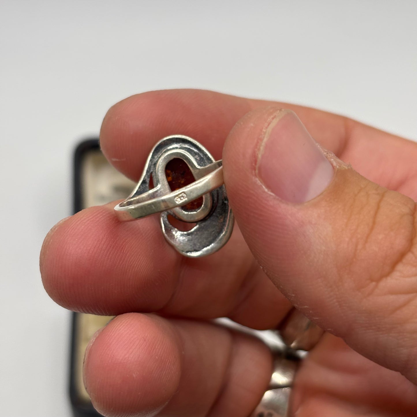 Silver Amber Ring (P)