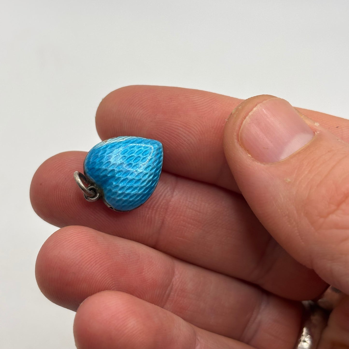 Silver Blue Enamel Heart Pendant