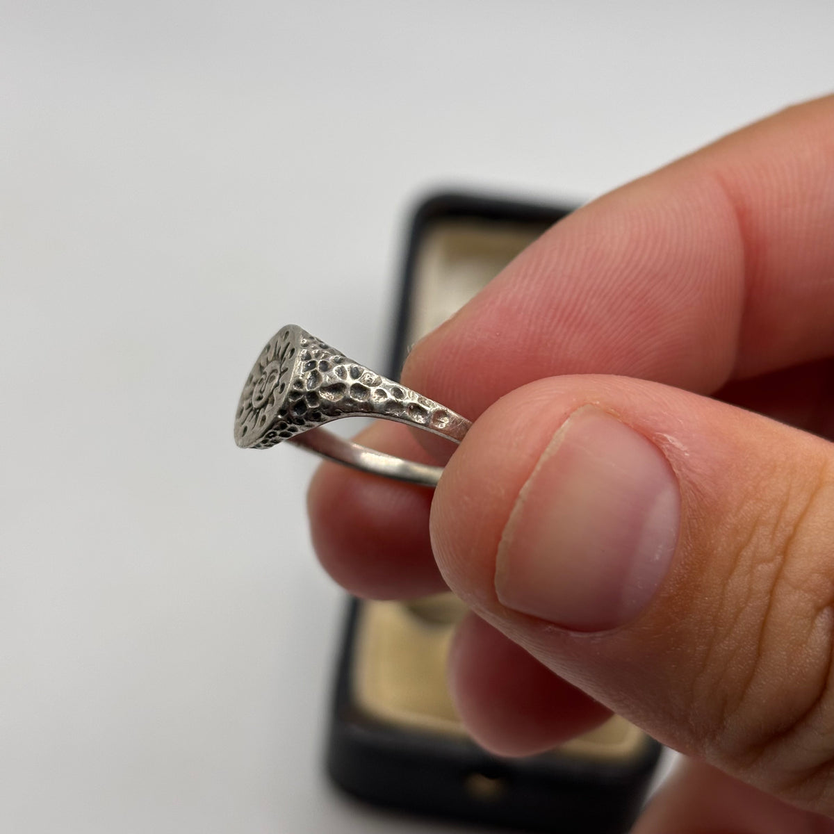 Silver Sun Signet Ring (L)