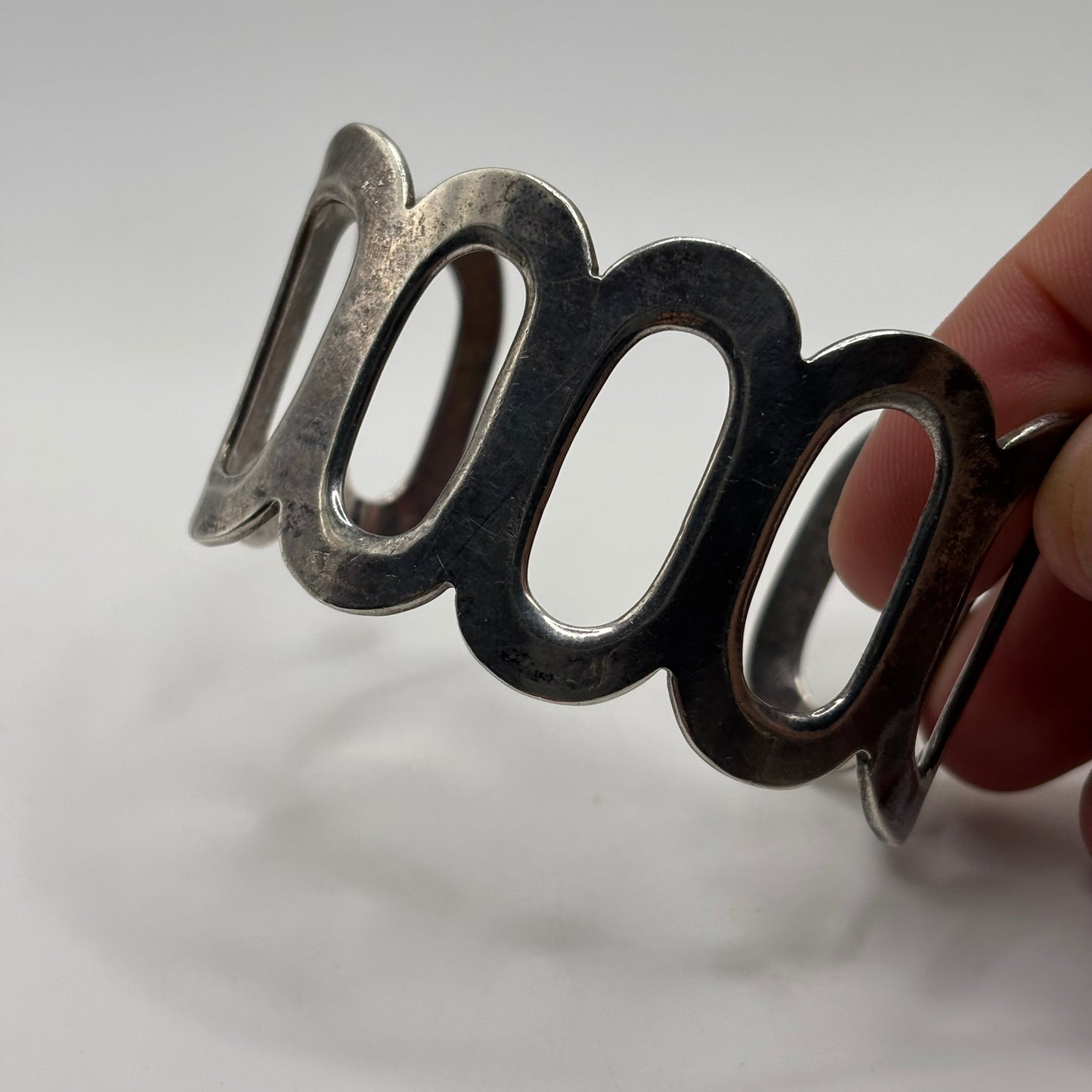 Silver Abstract Bangle (60mm)