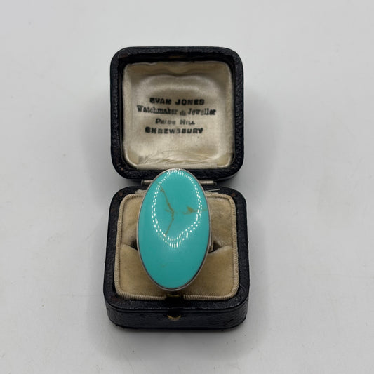 Silver Oval Turquoise Ring