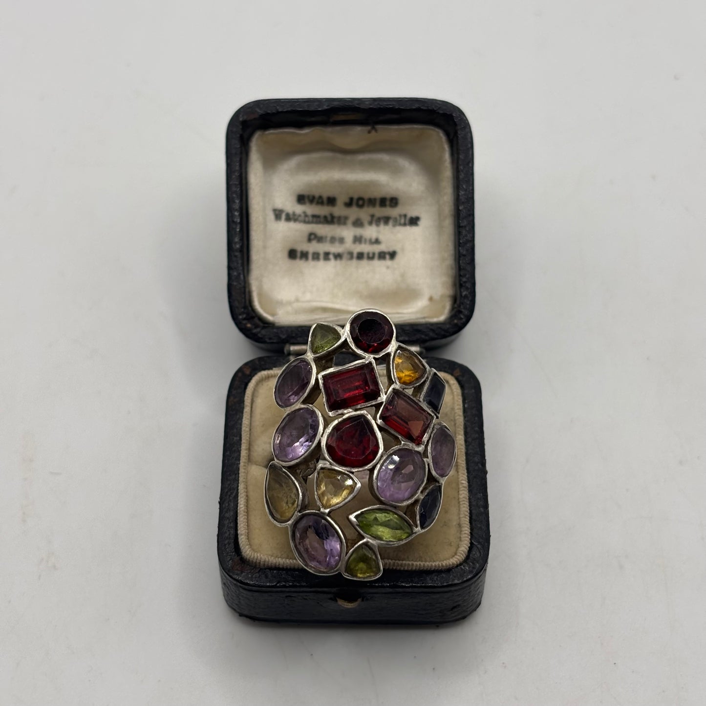 Silver Large Mixed Gem Ring (P)