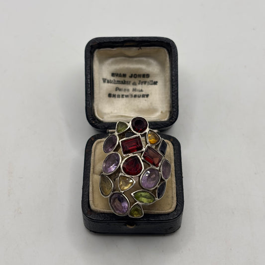 Silver Large Mixed Gem Ring (P)