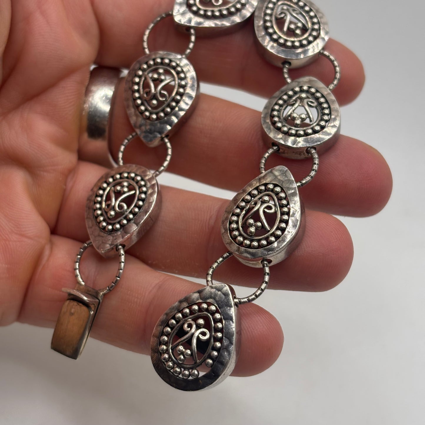 Silver 7” Indian Detailed Bracelet