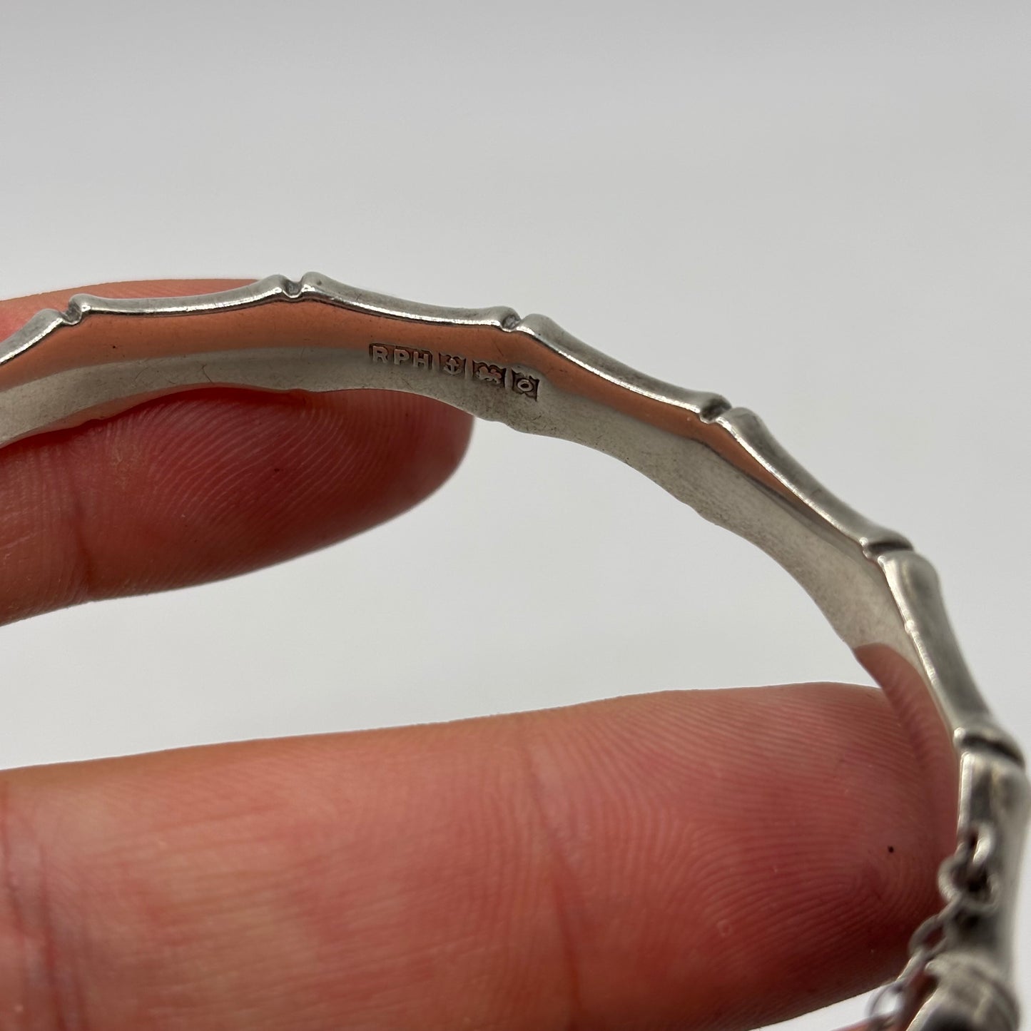 Silver Antique Bamboo Bangle