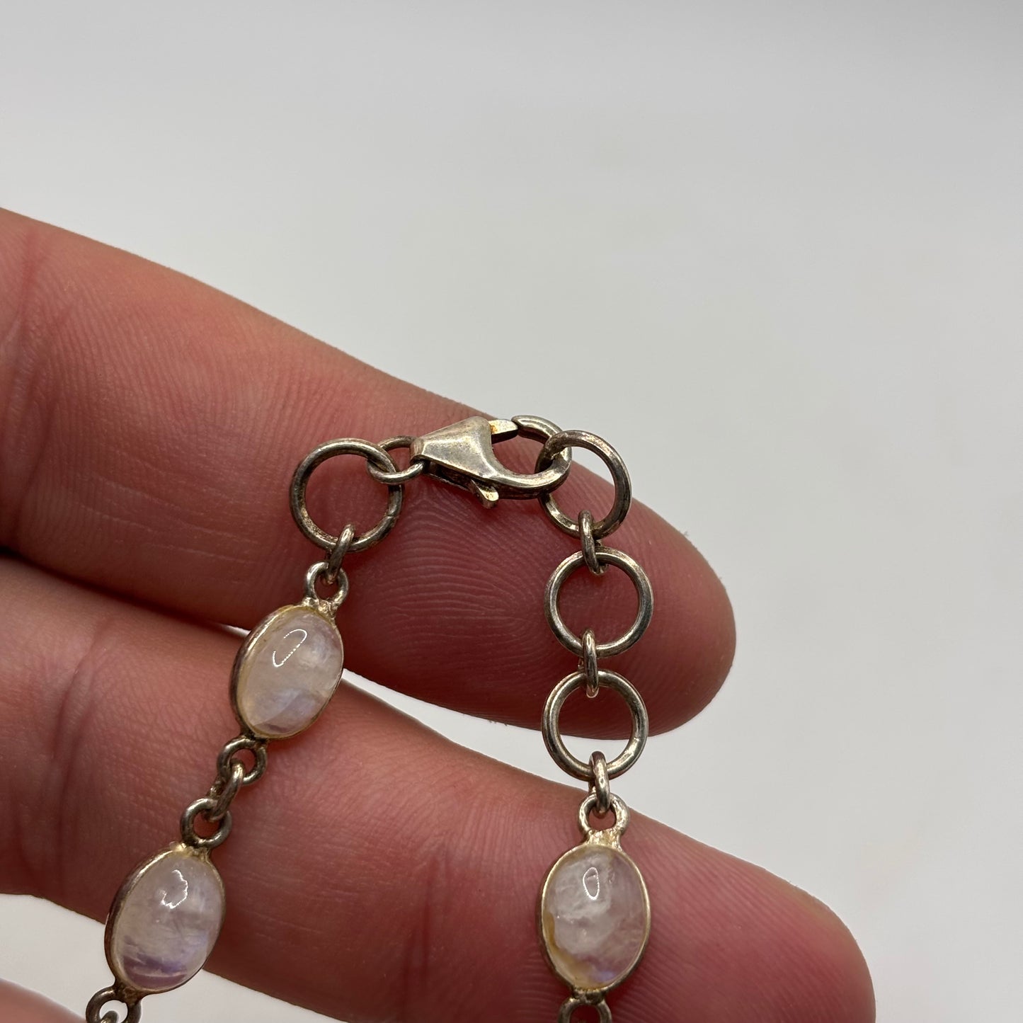 Silver 7-8” Moonstone Bracelet