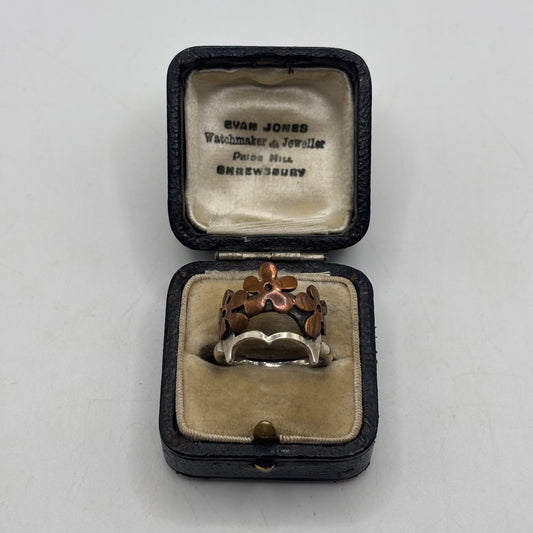 Silver & Copper Flower Ring
