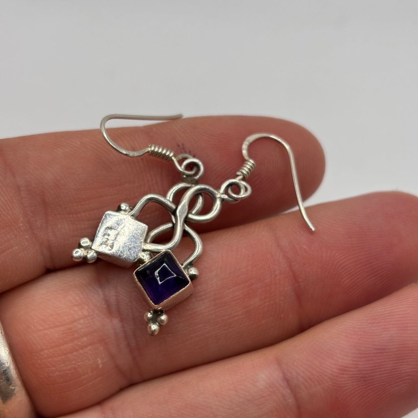 Silver Amethyst Earrings