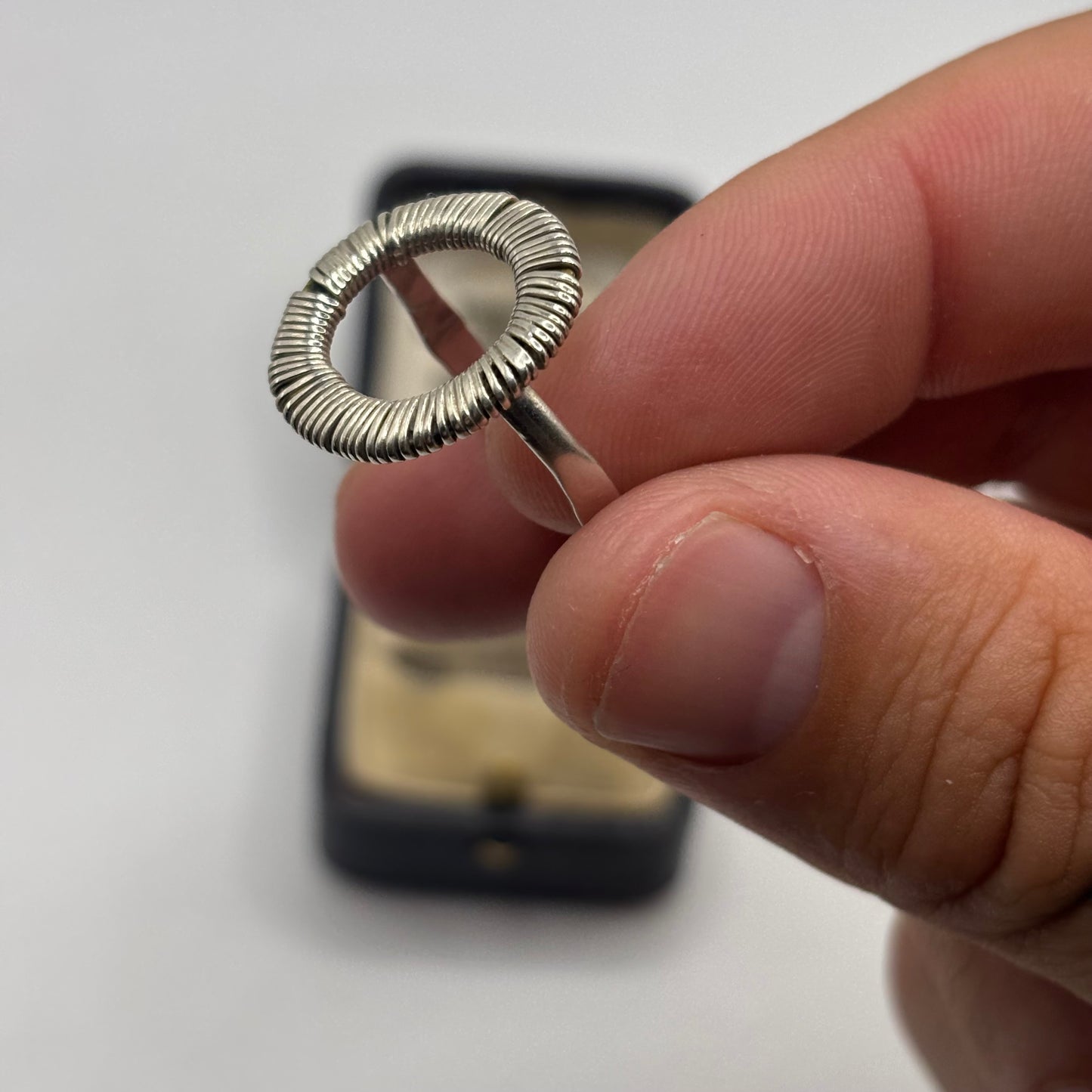 Silver Abstract Ring (O)