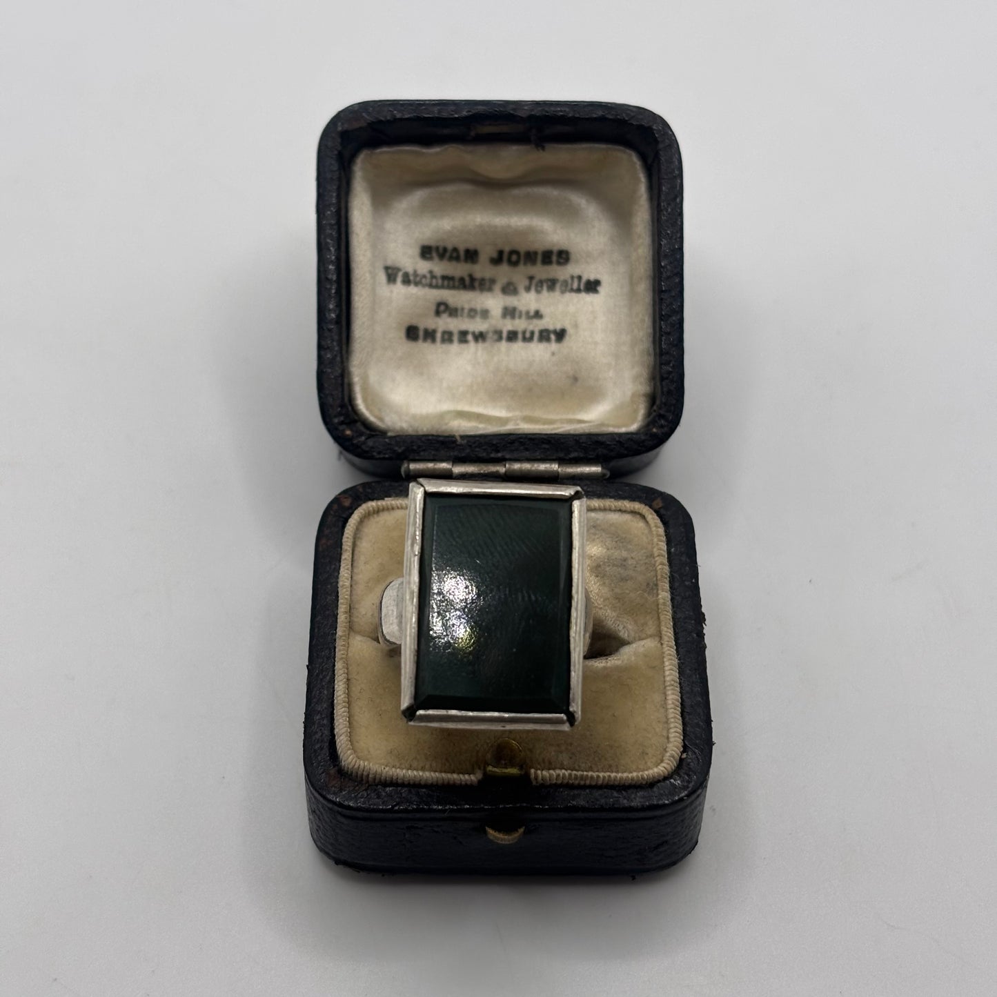 Silver Large Agate Ring (O)