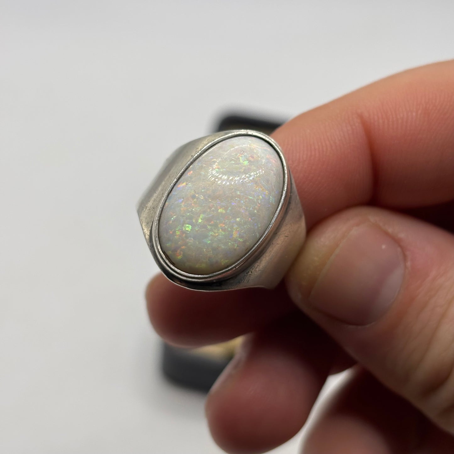 Silver Large Opal Ring
