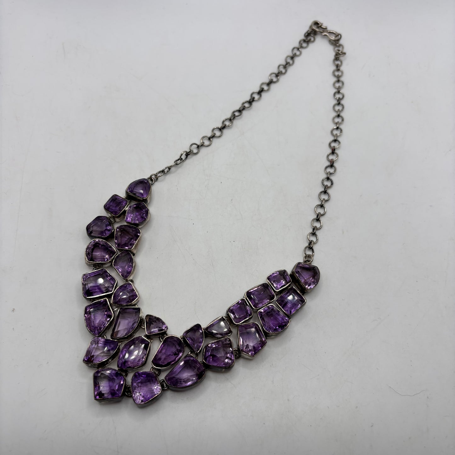 Silver 18” Incredible Amethyst Necklace
