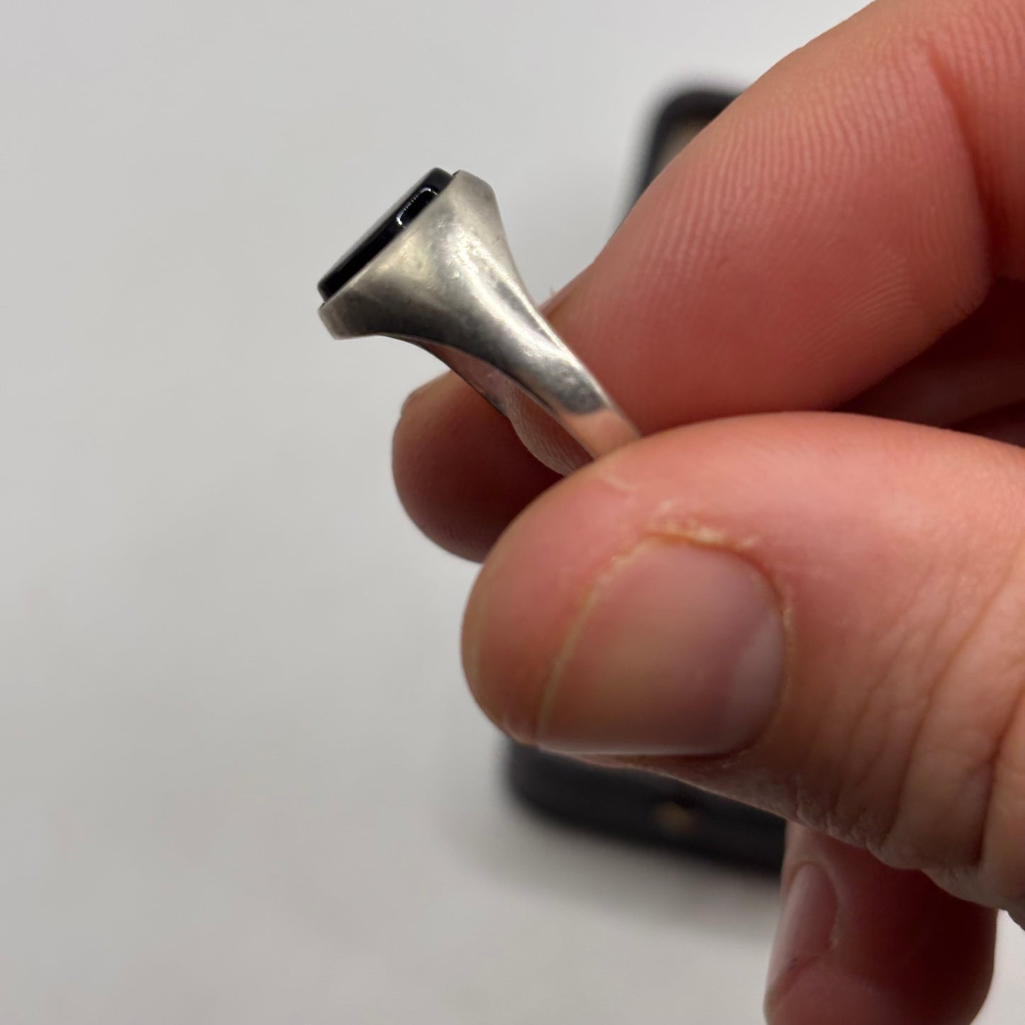 Silver Onyx Signet Ring (O)