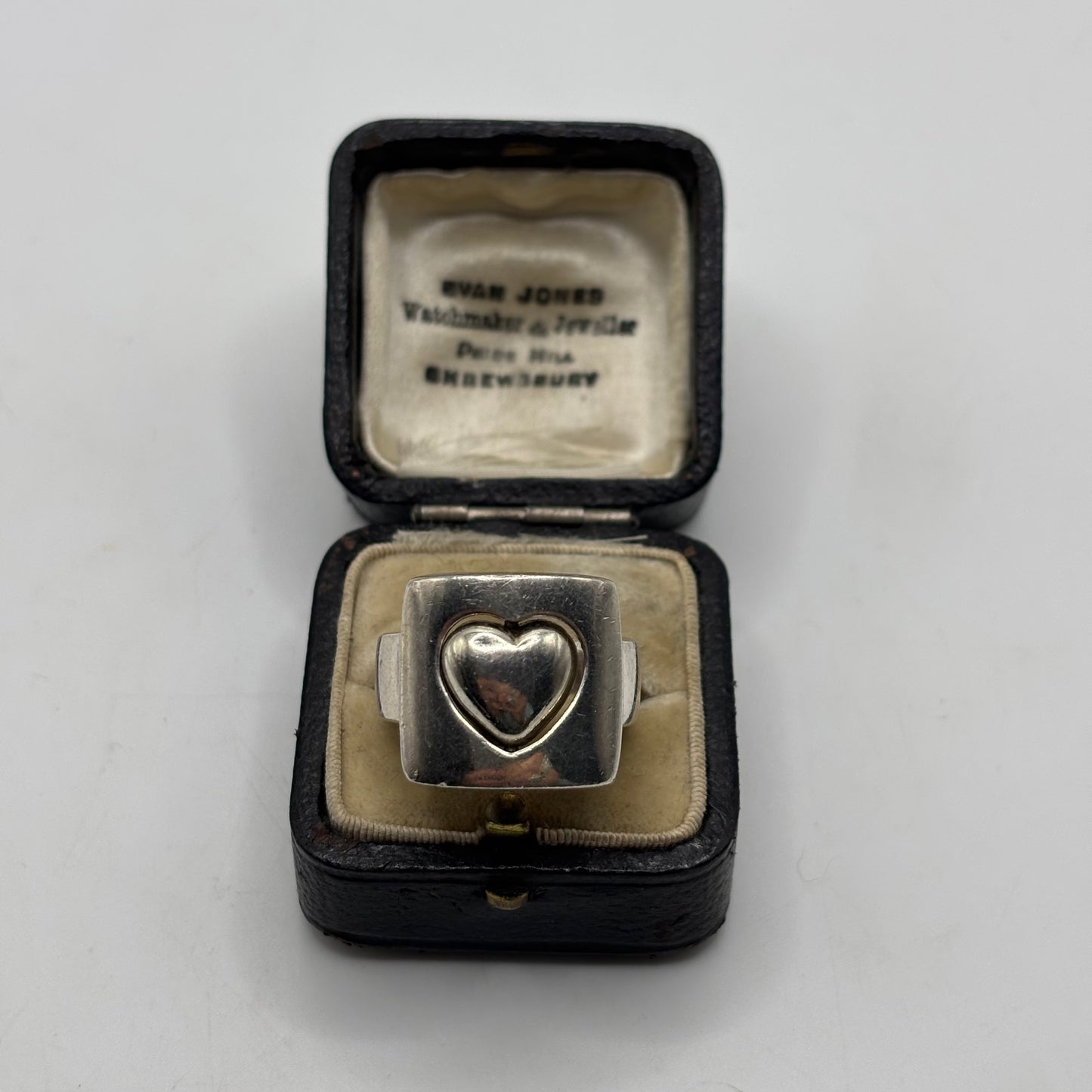 Silver Heavy Heart Spinner Ring
