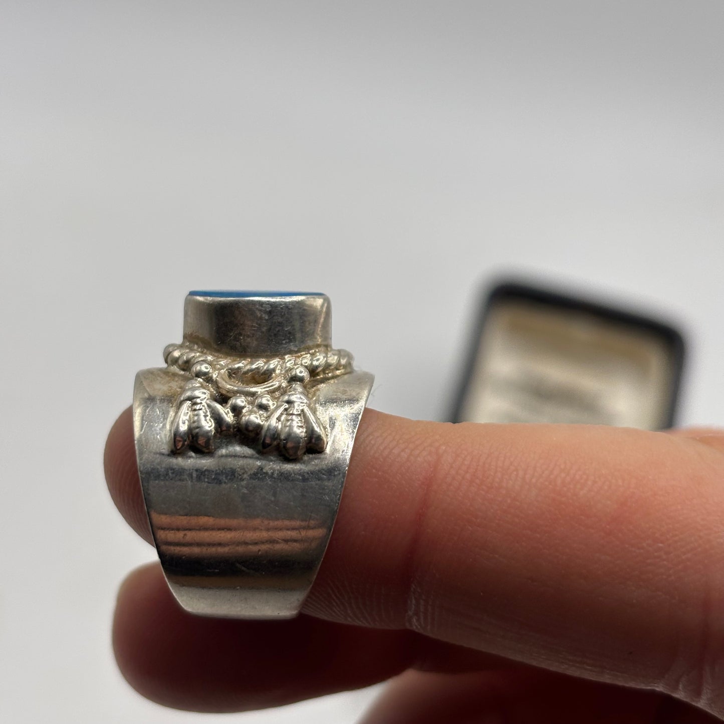 Silver Large Boulder Opal Ring