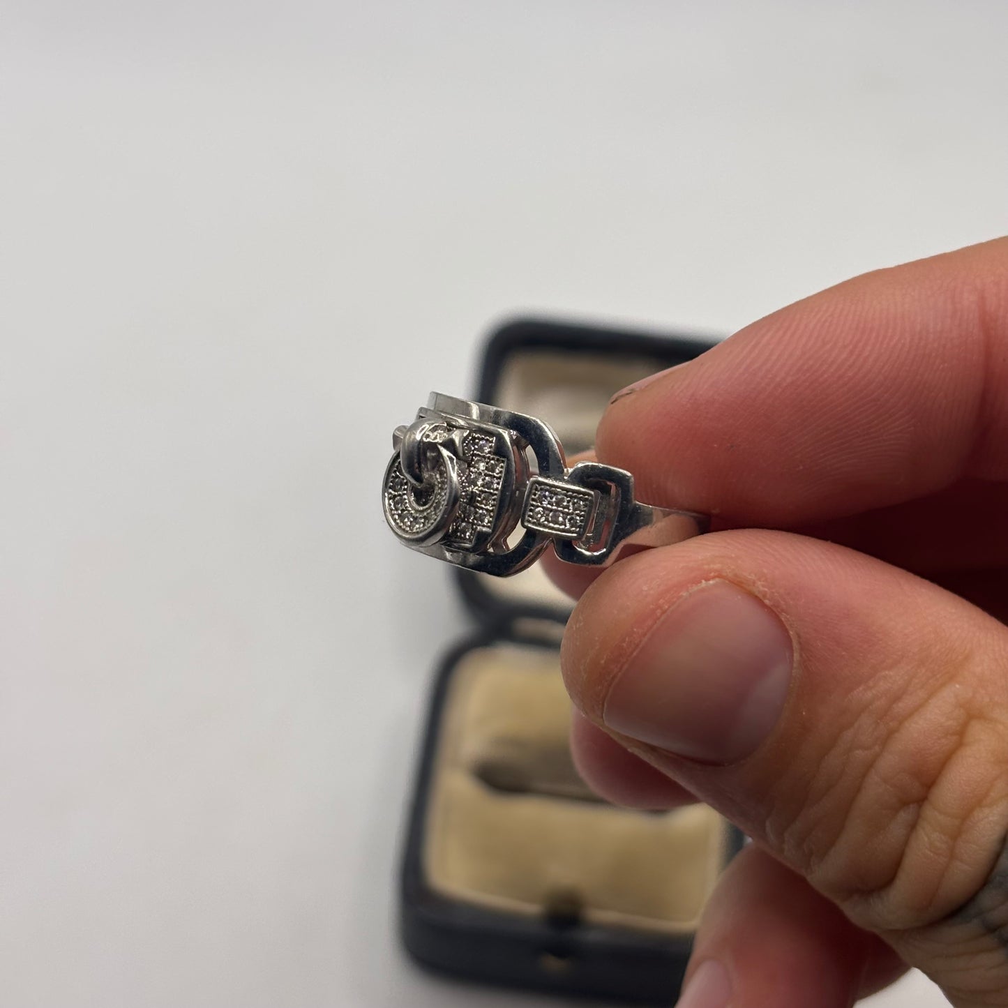 Silver CZ Unusual Band Ring