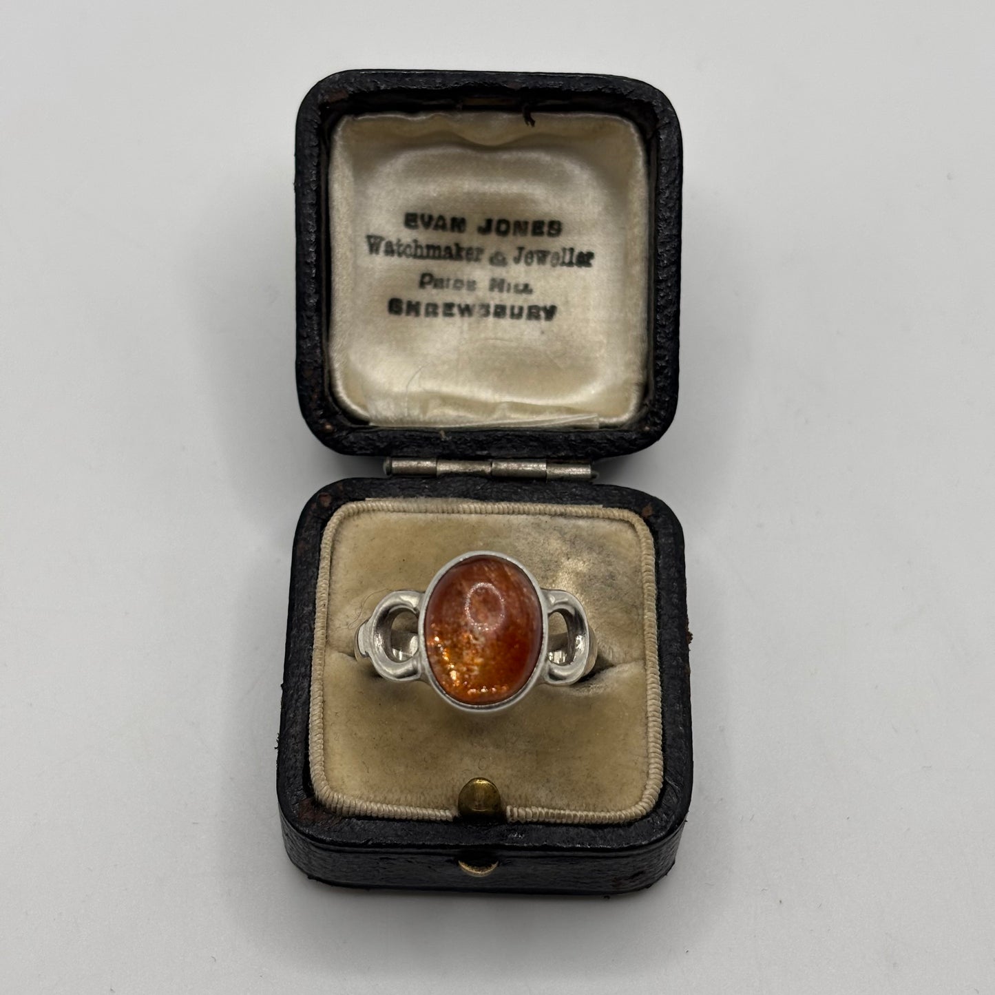 Silver Heavy Goldstone Ring (Q)