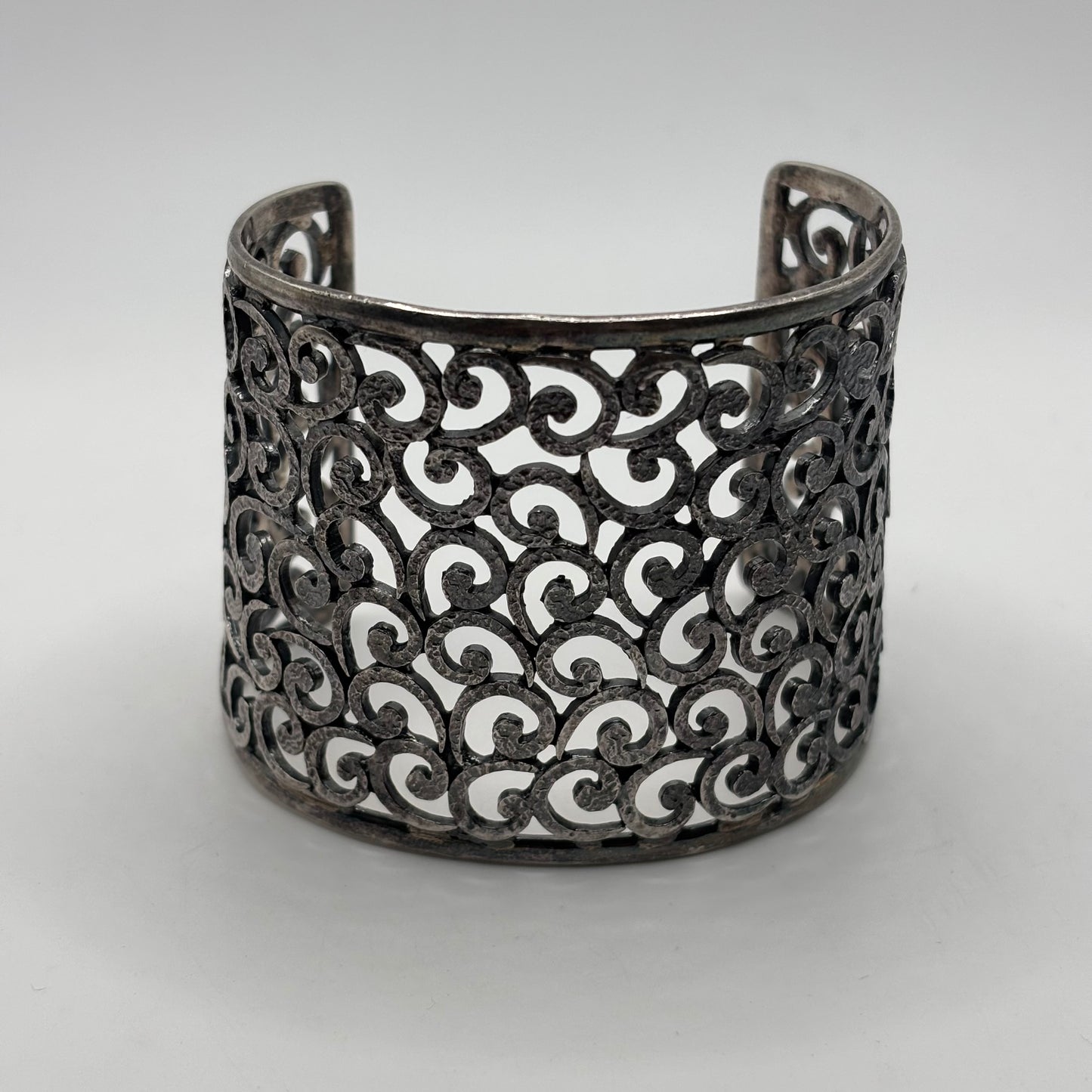 Silver Detailed Cuff Bangle (65mm)