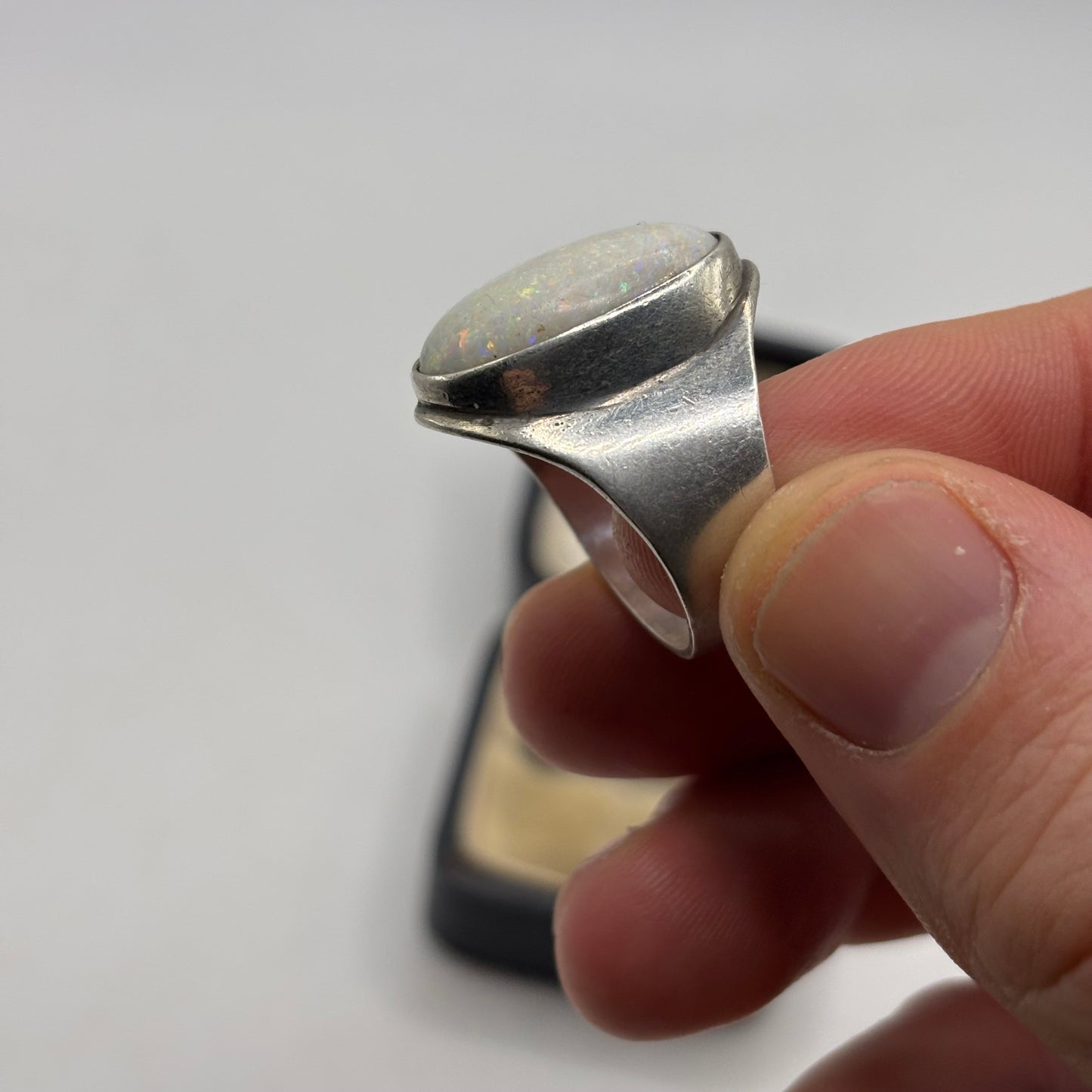 Silver Large Opal Ring