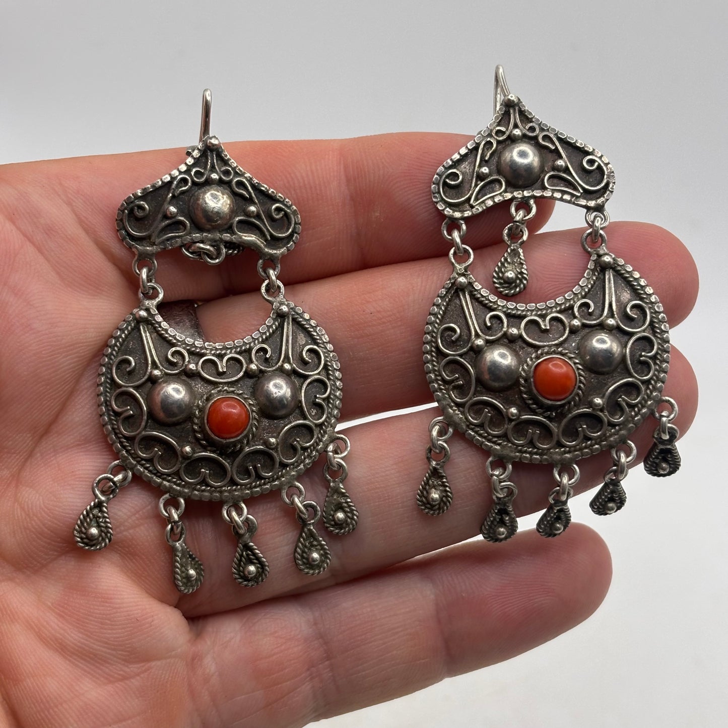 Silver Incredible Coral Earrings