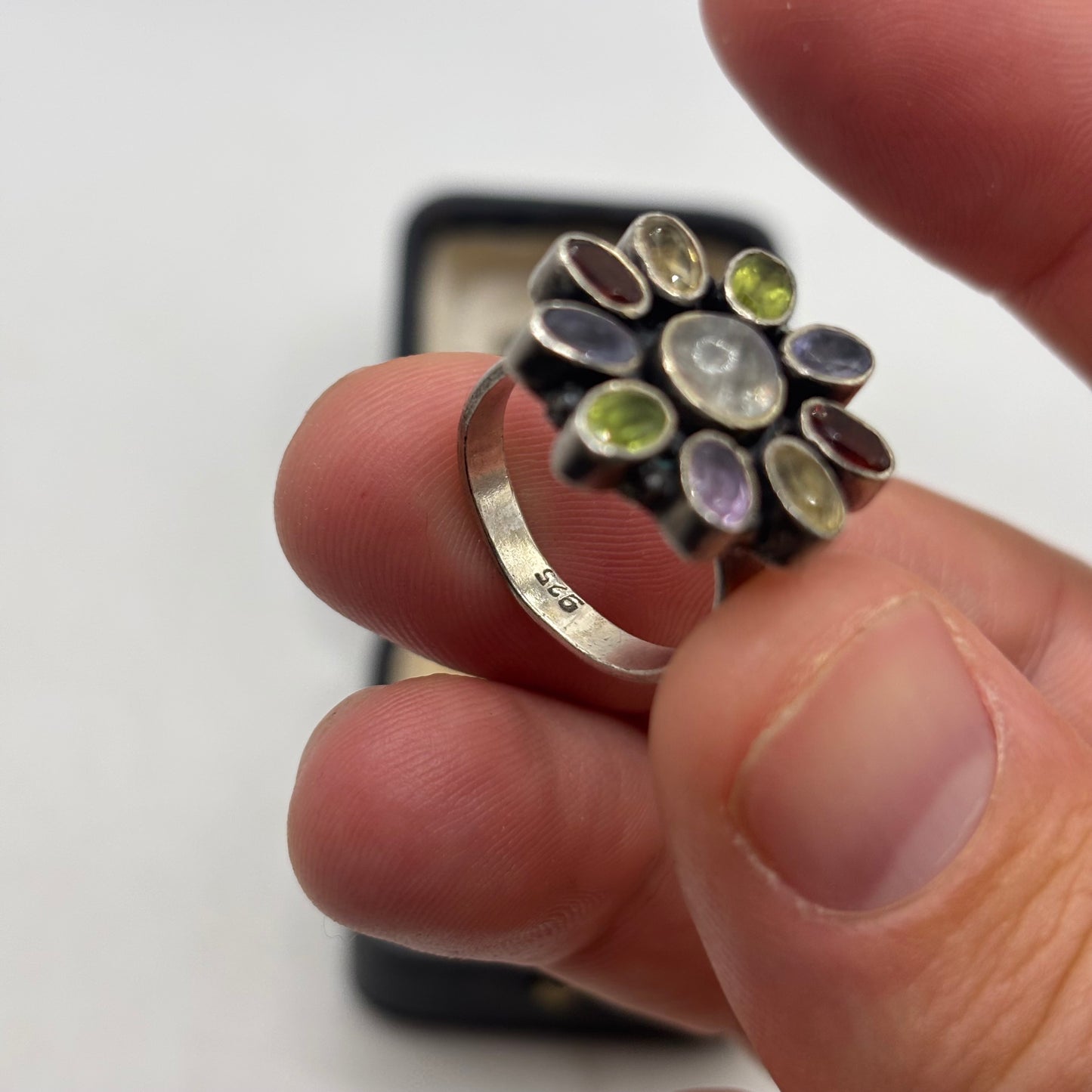 Silver Mixed Gem Ring (M)