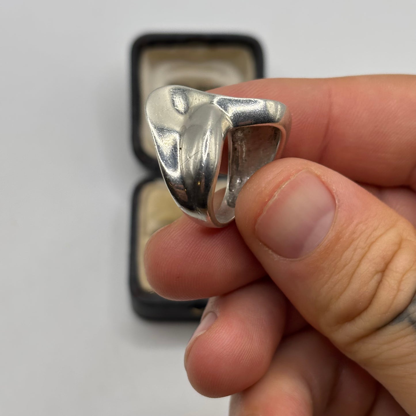Silver Chunky Abstract Ring