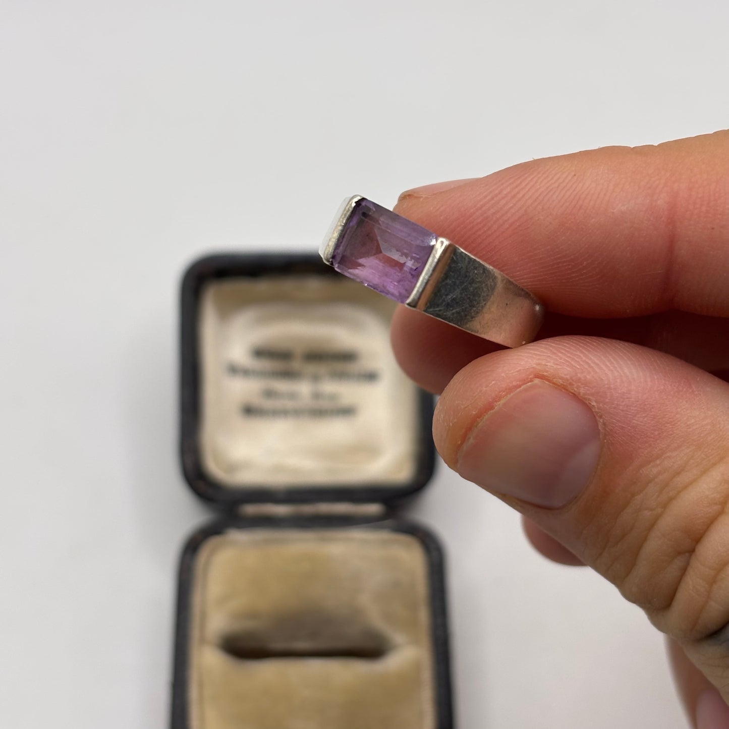 Silver Amethyst Signet Ring