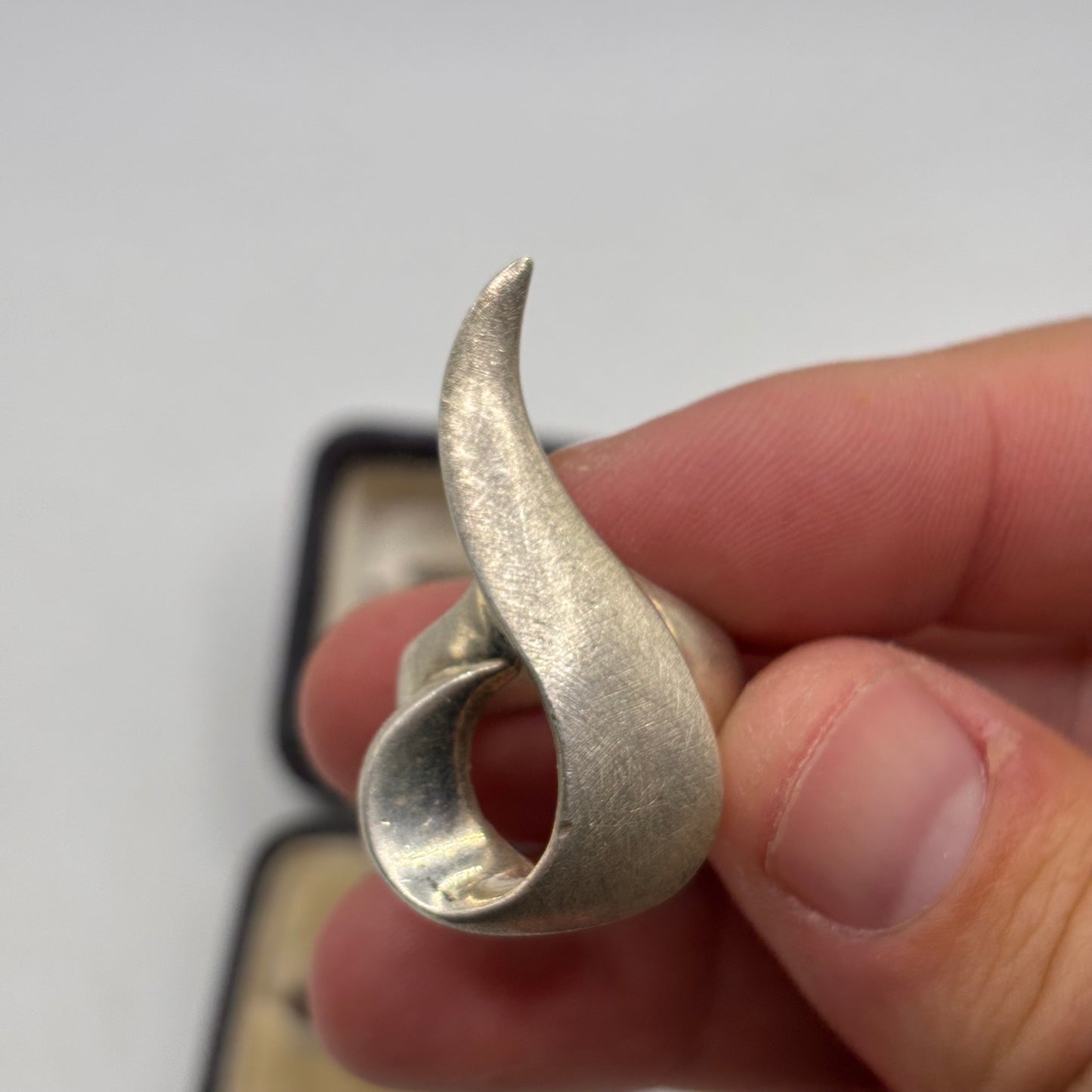 Silver Large Abstract Ring (O)