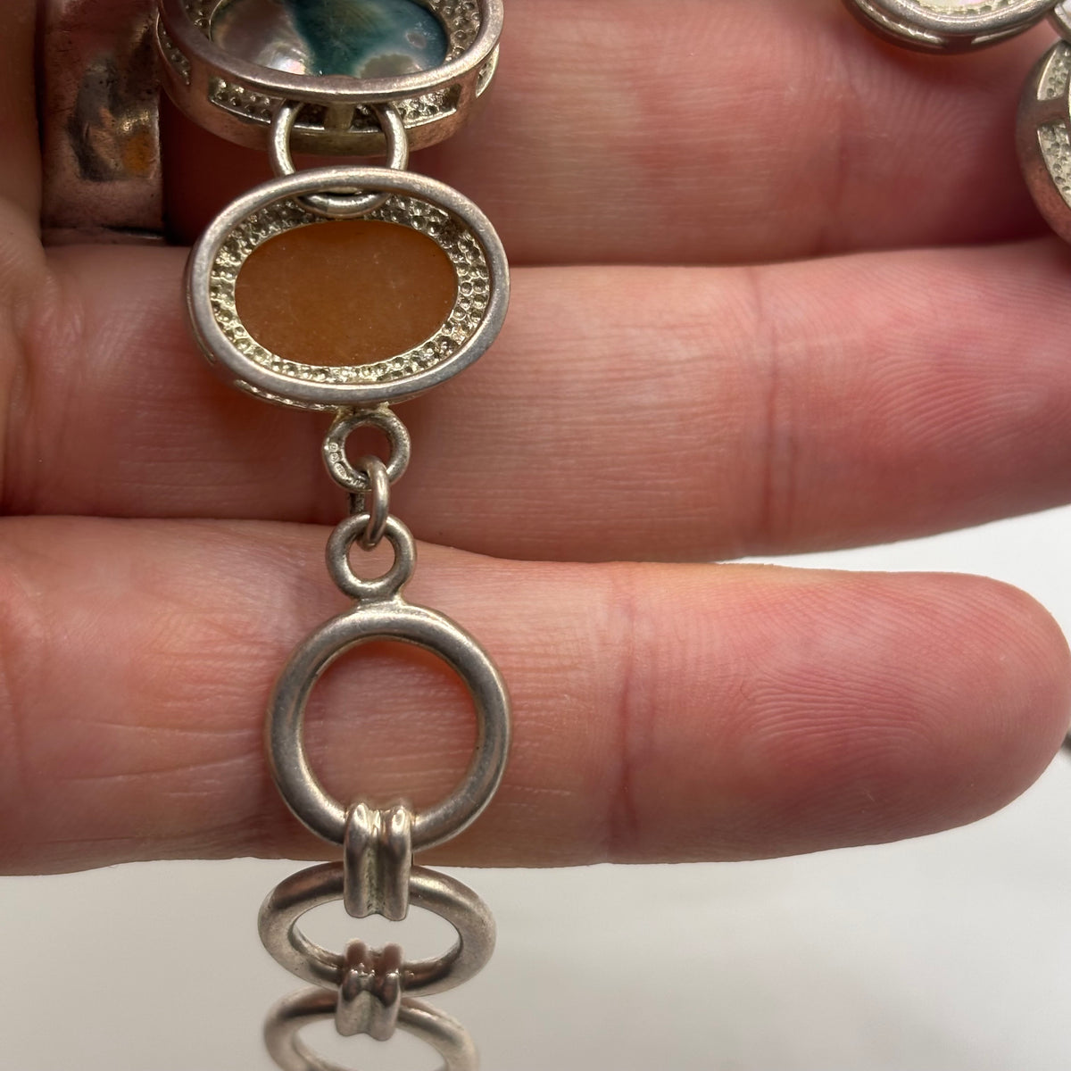 Silver 6.5-7.5” Mixed Gem Bracelet