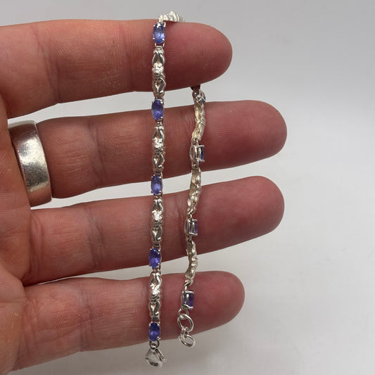 Silver 7.5” Tanzanite Bracelet