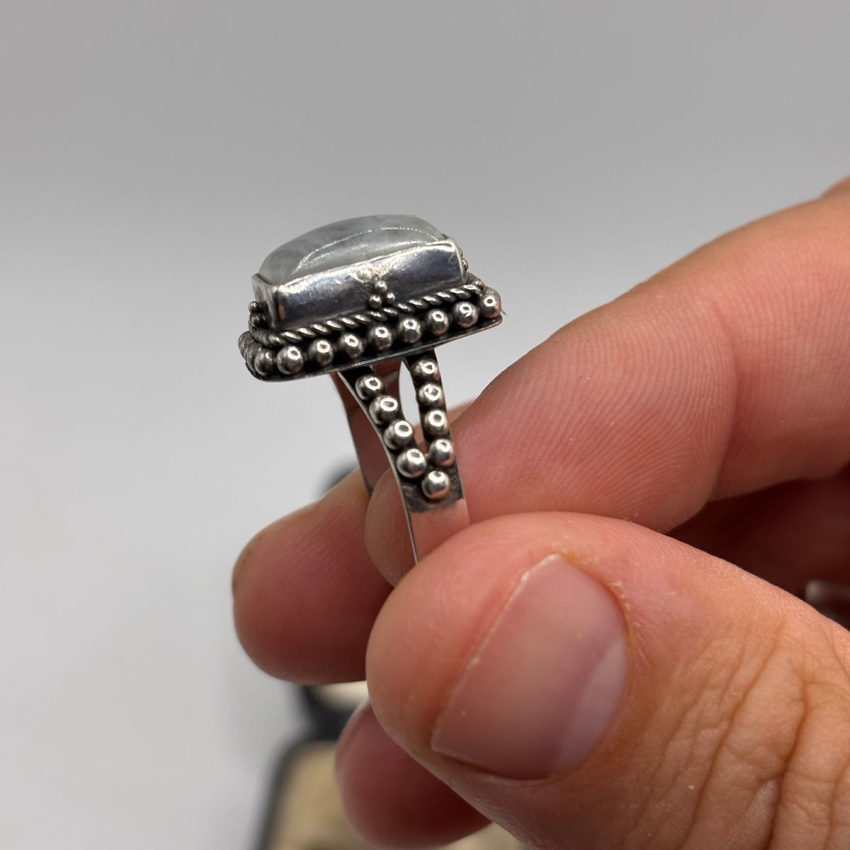 Silver Moonstone Ring (O)