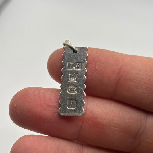 Silver Unusual Ingot Pendant