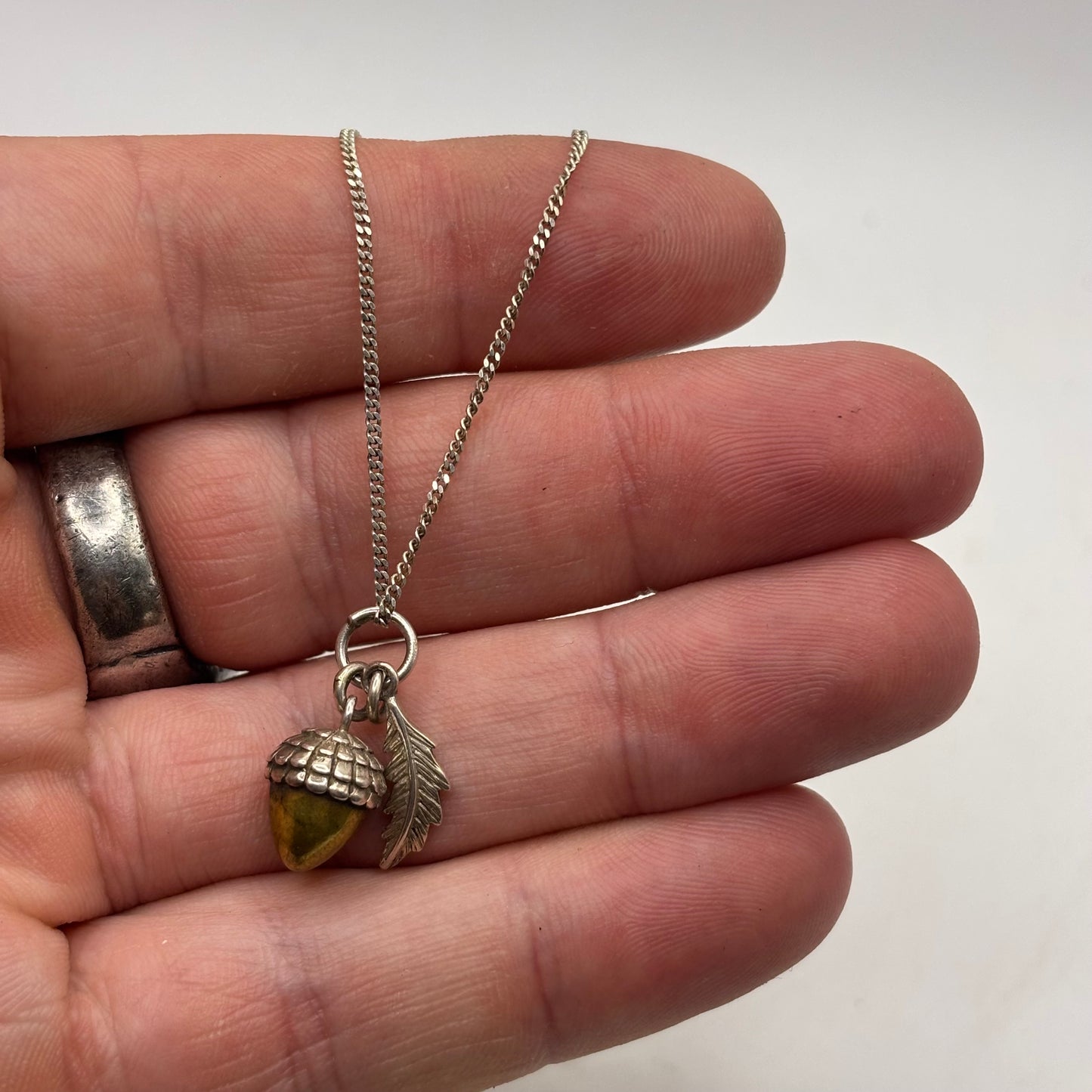 Silver 16” Acorn Necklace