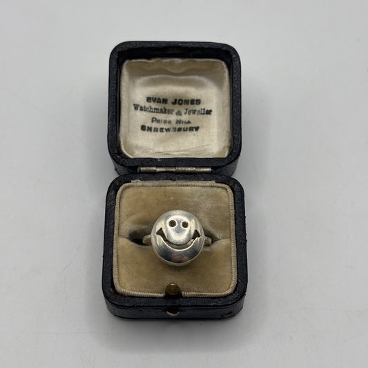 Silver Smiley Face Ring