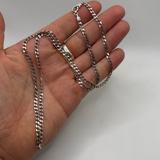 Silver 24” Square Curb Chain