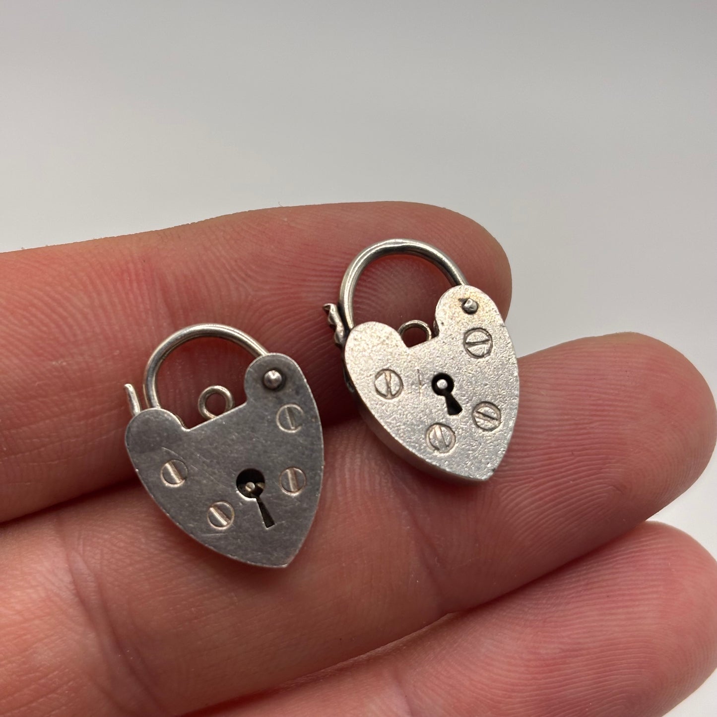 2x Silver Heart Padlocks