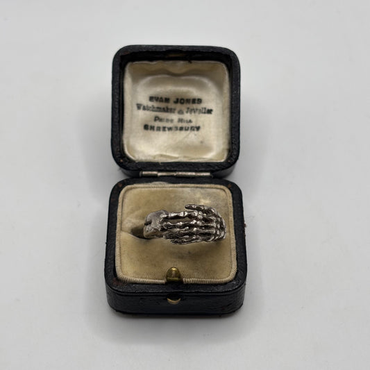 Silver Vintage The Great Frog Skull Hand Ring (P)