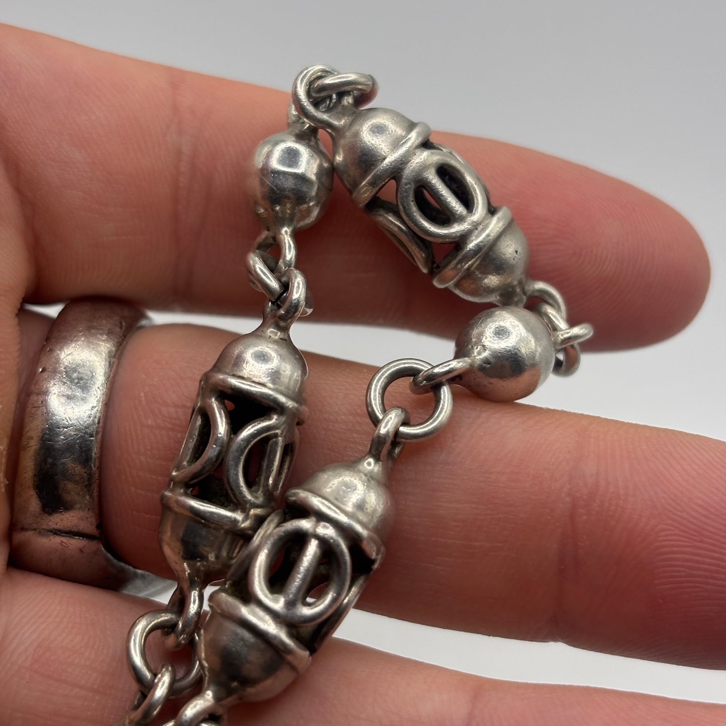 Silver 8” Unusual Bracelet