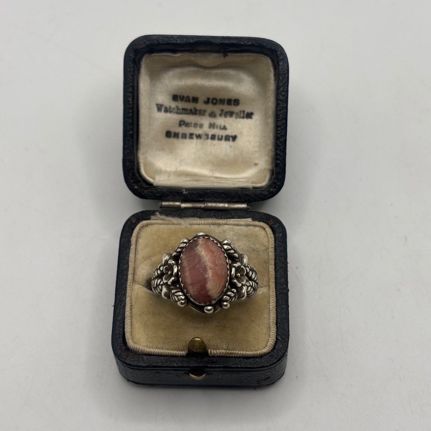 Silver Carolyn Pollack Pink Rhodochrosite Ring