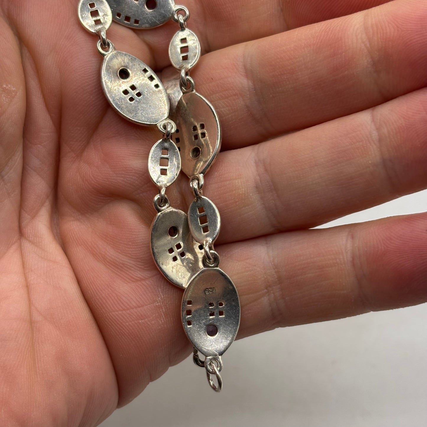 Silver 7” Amethyst Bracelet