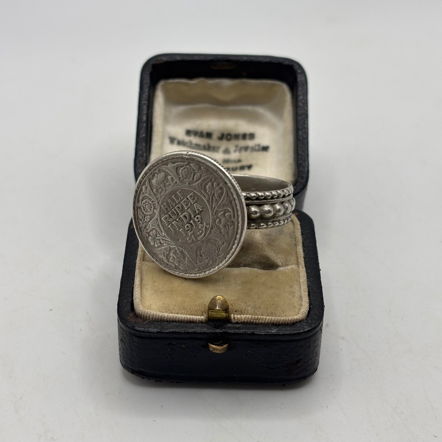 Silver Rare 1919 Half Rupee Coin Ring (T)