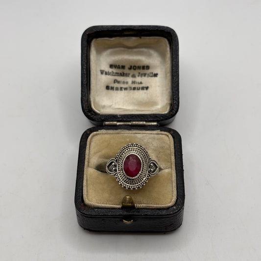 Silver Raw Ruby Ring