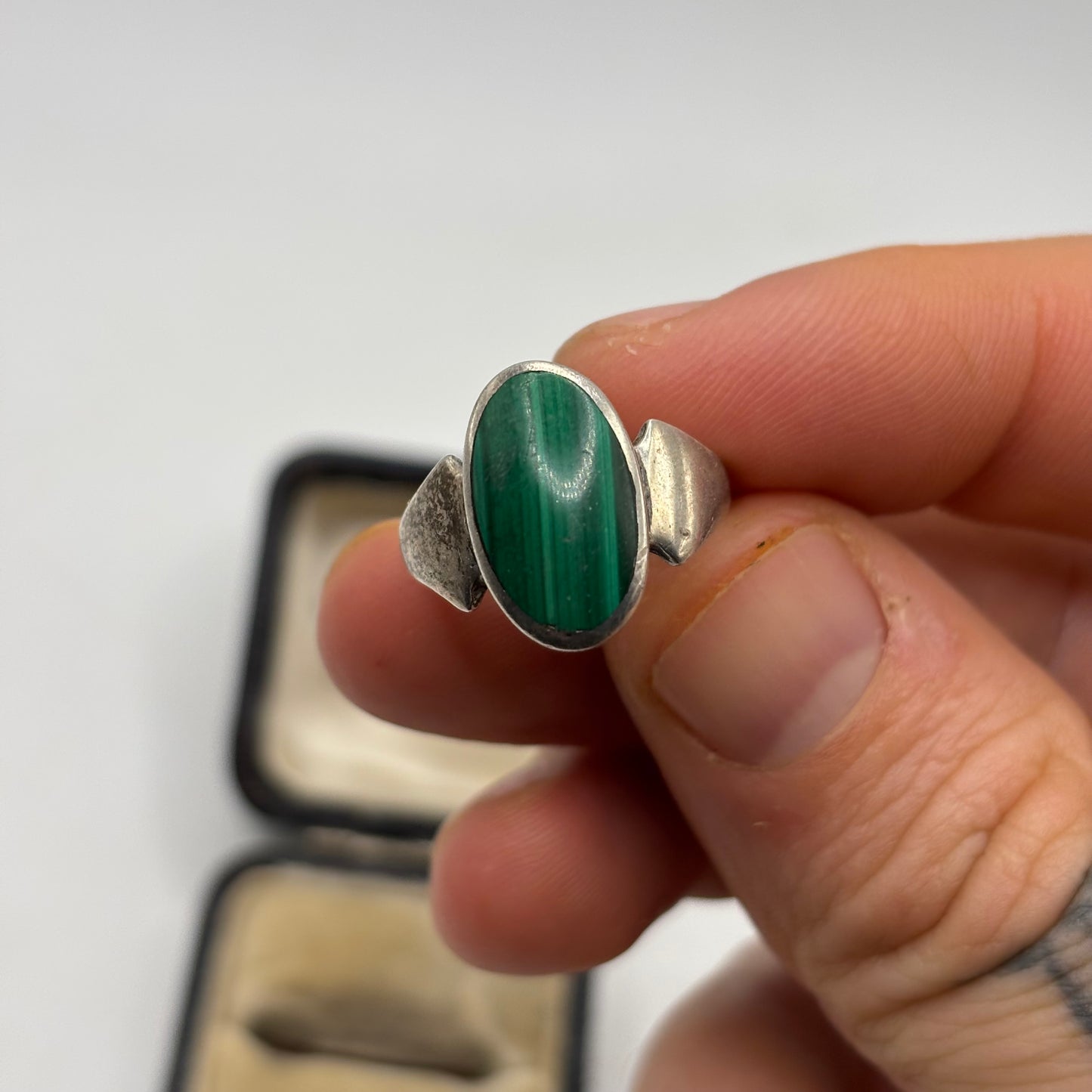 Silver Malachite Ring
