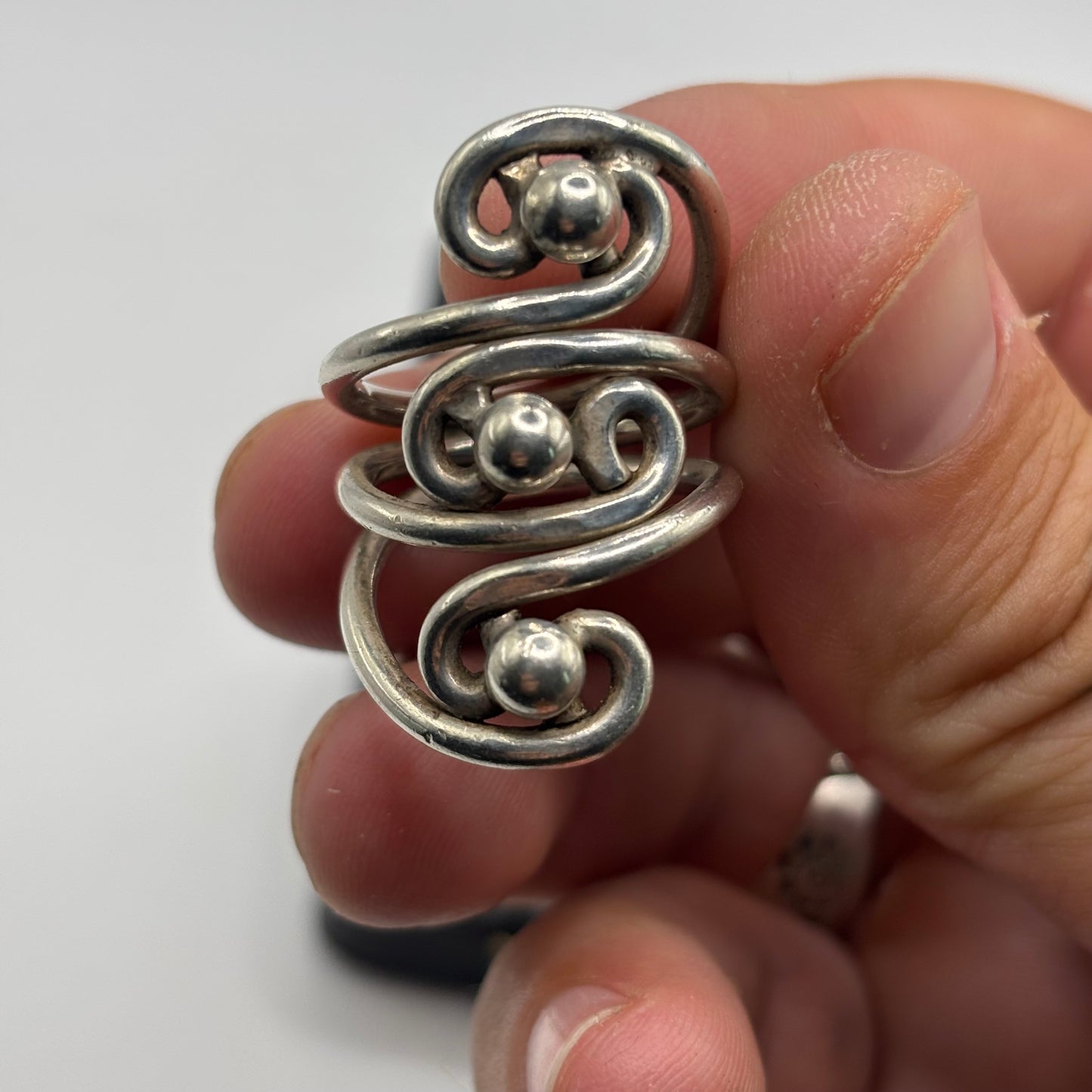 Silver Heavy Abstract Ring (P)