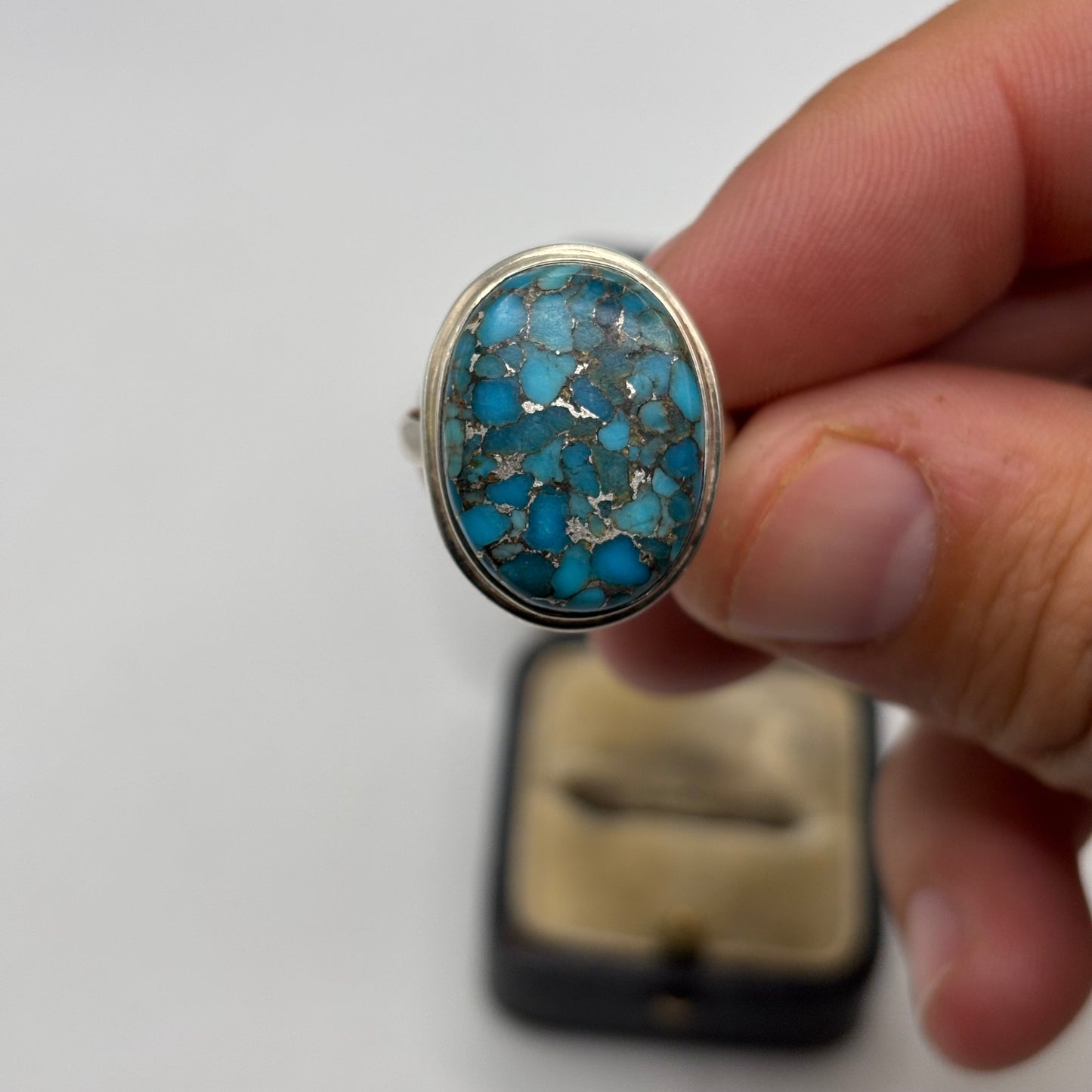 Silver Copper Turquoise Ring (R)